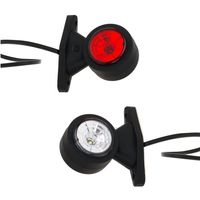 Lampa biało-czerwona LED 12V 24V 30V Lampka obrysowa gabarytowa Prosta Krótka Iveco Daily Ducato Boxer Jumper Crafter Sprinter Master Movano Transit Atego Actros Axor Cabstar Canter Eurocargo DAF MAN SCANIA VOLVO Naczepa Przyczepa Platforma