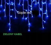 LAMPKI CHOINKOWE 300 LED SOPLE KURTYNA NIEBIESKA ZIELONY KABEL+FLASH-BŁYSK