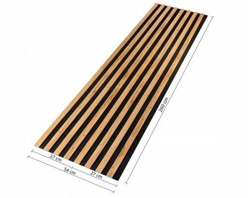 Lamele ścienne 54x260 cm, akustyczne na czarnym filcu - Dąb Wotan 279 na Arena.pl