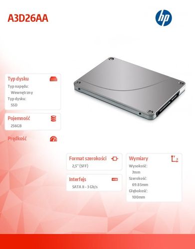 HP Inc. Dysk 256GB SATA SSD A3D26AA na Arena.pl
