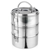 Menażka Obiadowa Piętrowa do Przenoszenia Żywności Posiłków Stalowa 3x900ml