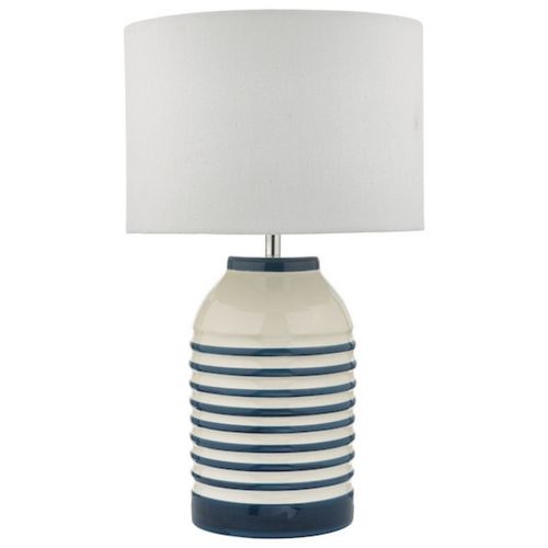 Ceramiczna lampa stołowa Zabe ZAB4223 Dar Lighting w paski niebieska biała na Arena.pl