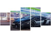 70CM 150CM OBRAZ 5 ELEM MATOWO CZARNY AVENTADOR BEN ŚCIENNY