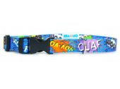 Wysokiej jakości mocna obroża dla psa - Matteo 34-60cm graffiti niebieskie
