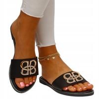 KLAPKI DAMSKIE PŁASKIE CZARNE WYGODNE ELEGANCKIE