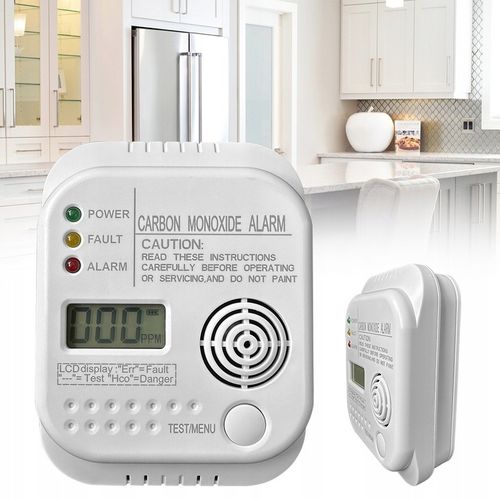 Bezprzewodowy czujnik gazu tlenku węgla czadu i dymu na baterię alarm na Arena.pl