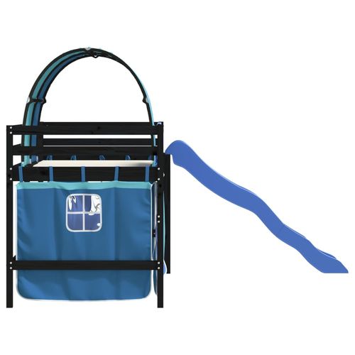 Dziecięce łóżko na antresoli, z tunelem, niebieskie, 80x200 cm na Arena.pl