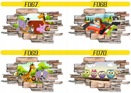 Naklejka samoprzylepna efekt 3D dla dzieci bajkowe na Arena.pl