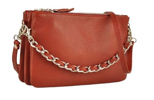 Modna włoska listonoszka skórzana - Barberini's - Granatowa na Arena.pl