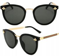 Damskie Okulary Kocie Owalne Eleganckie Czarne