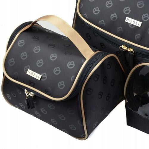 Kosmetyczka Damska Na Kosmetyki Średni Kuferek Podróżny Czarny NOBLE na Arena.pl