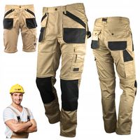 Spodnie ROBOCZE męskie MOCNE spodenki BHP monterskie ODPINANE NOGAWKI PAS