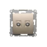 Simon54 Gniazdo antenowe SATx2 F DASF2.01/44 złoty mat