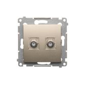 Simon54 Gniazdo antenowe SATx2 F DASF2.01/44 złoty mat