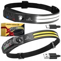 LATARKA CZOŁOWA CZOŁÓWKA LED AKUMULATOROWA USB Z CZUJNIKIEM RUCHU 2