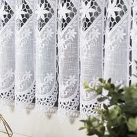 Zazdrostka  015590 - gipiura + materiał z haftem 75cm BIAŁA