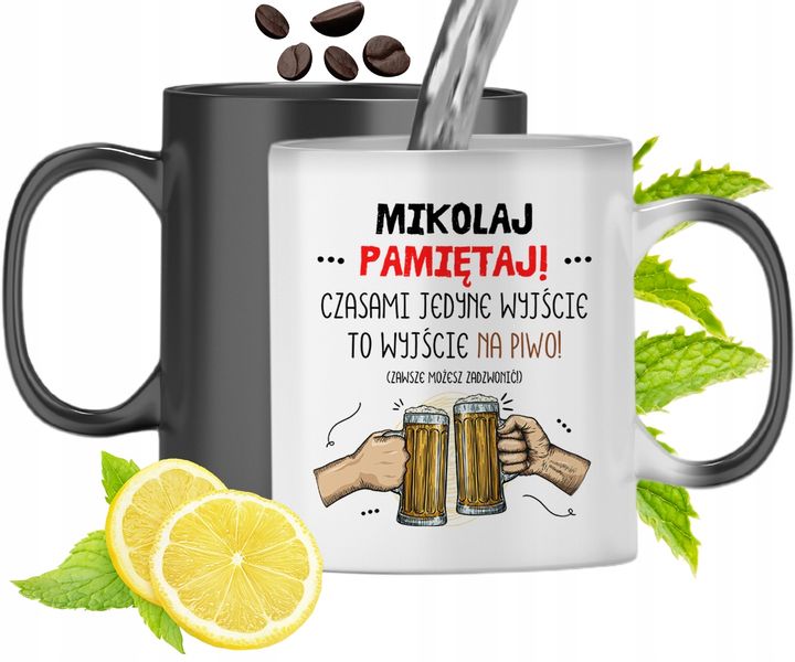 Kubek Magiczny Dla Mikołaja Zmieniający Kolor Z Nadrukiem Ze Zdjęciem zdjęcie 1