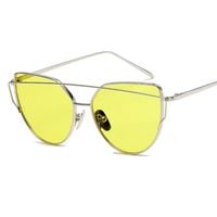 Okulary Przeciwsłoneczne Glam Rock Fashion Żółte Transparentne Ok21Wz