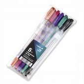 pióro żelowe gz-031 5szt. metalik etui 6830