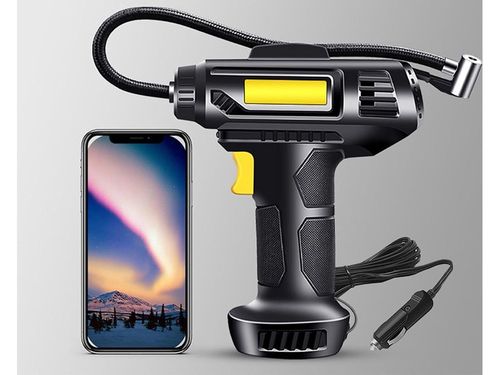 KOMPRESOR SAMOCHODOWY PISTOLET DO POMPOWANIA KÓŁ POMPKA 12V 120W 10 BAR LED na Arena.pl