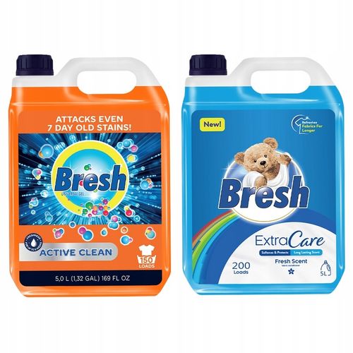 BRESH UNIWERSALNY PŁYN ŻEL DO PRANIA 5L PŁYN DO PŁUKANIA 5L - 350 PRAŃ na Arena.pl