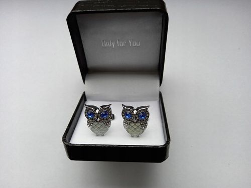 Srebrne spinki do mankietów koszuli Ptak Sowa na Arena.pl