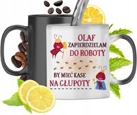 Kubek Magiczny Dla Olafa Czarny Matowy Z Nadrukiem Ze Zdjęciem 330Ml