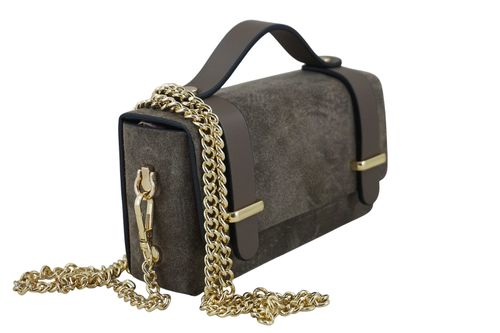 Zamszowa torebka Barberinis wizytowa - Beżowa ciemna na Arena.pl