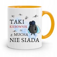 Kubek Żółty Dla Kierownika Mucha Nie Siada Prezent Z Nadrukiem Ze Zdjęciem