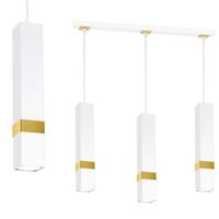 Loftowa LAMPA wisząca VIDAR MLP6276 Milagro prostokątna OPRAWA tuby ZWIS metalowy biały
