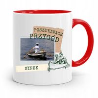 Kubek Czerwony Prezent Dla Syna Poszukiwacz Z Nadrukiem Ze Zdjęciem