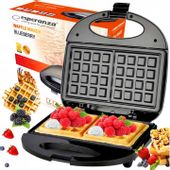 Gofrownica Esperanza BLUEBERRY czarny 1000 W