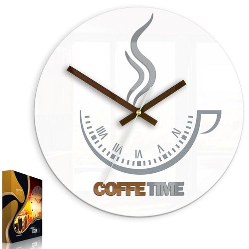 ZEGAR ŚCIENNY COFFEE TIME II WHITE na Arena.pl