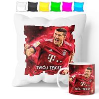 ZESTAW: KUBEK + POSZEWKA - LEWANDOWSKI LEWY - PREZENT WIELE WZORÓW + IMIĘ