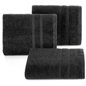 Ręcznik kąpielowy bawełniany frotte z ozdobną bordiurą MILO 100X150 czarny