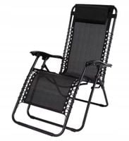 Krzesło leżak ogrodowy metalowy składany i regulowany z poduszką na taras