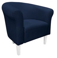 Fotel Milo Mikrofaza 16 granatowy nogi 20 białe