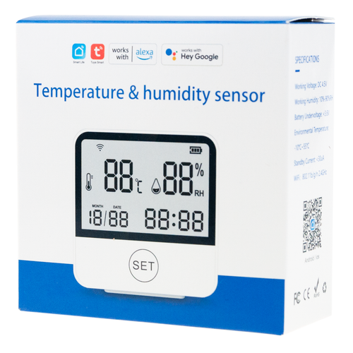 TERMOMETR STACJA POGODOWA POGODY BEZPRZEWODOWA HIGROMETR ZEGAR WIFI TUYA na Arena.pl