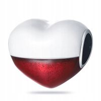 Zawieszka SREBRO 925 Charms Koralik Serce Polska