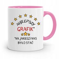 Kubek Różowy Dla Grafika Na Jakiego Nas Stać Z Nadrukiem Ze Zdjęciem