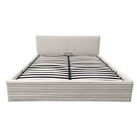 Łóżko tapicerowane Cordo 160x200 kremowe stelaż pojemnik zagłówek