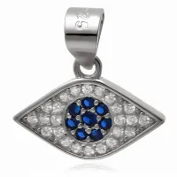 ELEGANCKI RODOWANY SREBRNY WISIOREK ŁEZKA KROPLA OKO PROROKA CYRKONIE