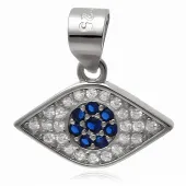 ELEGANCKI RODOWANY SREBRNY WISIOREK ŁEZKA KROPLA OKO PROROKA CYRKONIE