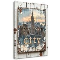 Obraz do salonu biura loftu hotelu, Napis Nowy Jork Vintage