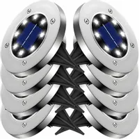 LAMPA SOLARNA LAMPKI SOLARNE DO OGRODU GRUNTOWE OGRODOWE DYSKI LED 8 SZTUK
