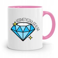 Kubek Różowy Dla Kosmetyczki Idealna Prezent Z Nadrukiem Ze Zdjęciem