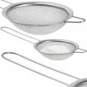 SITKO KUCHENNE STALOWE 26 CM Z RĄCZKĄ CEDZAK PRZESIEWACZ NIERDZEWNE