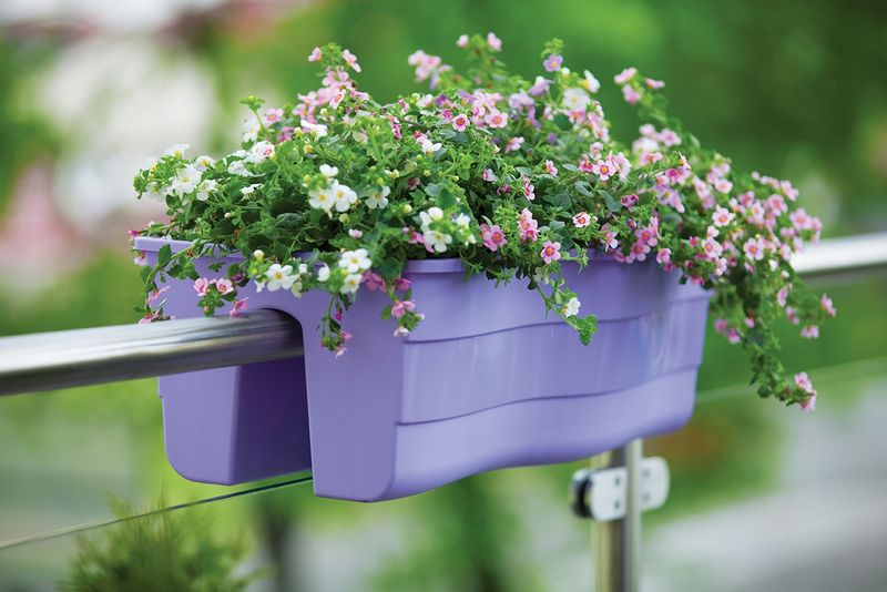 Doniczka na balustradę Wave 60 | Brąz zdjęcie 2