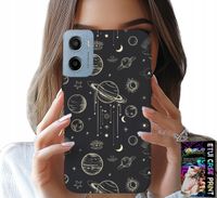 ETUI DO MOTOROLA E15 / G05 - KOSMOS PLANETY GWIAZDY KSIĘŻYC + FOLIA