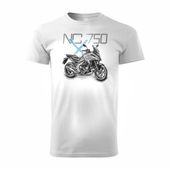 Koszulka z motocyklem na motor Honda NC 750 X NC750X męska biała REGULAR XL